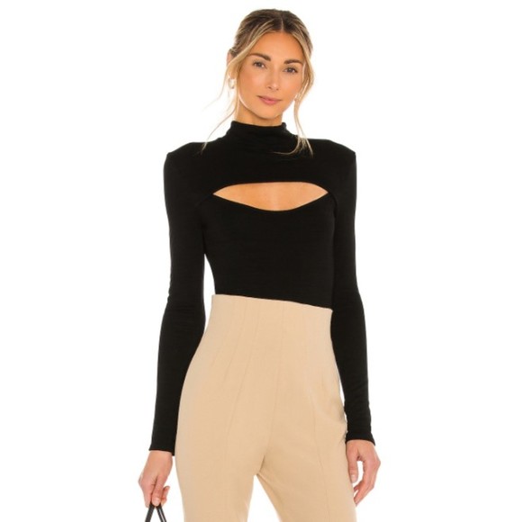 Michael Costello Tops - Michael Costello x REVOLVE Evelyn Bodysuit Women's Black Cutout Size Medium NEW